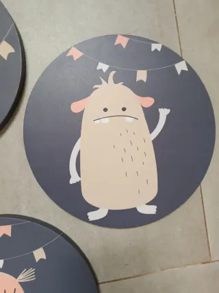 Lote 3 cuadros infantiles monstruos