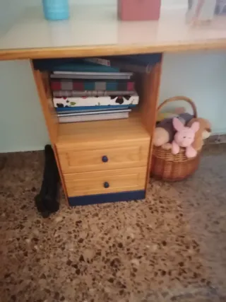 Escritorio madera y cristal seguridad