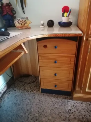 Escritorio madera y cristal seguridad