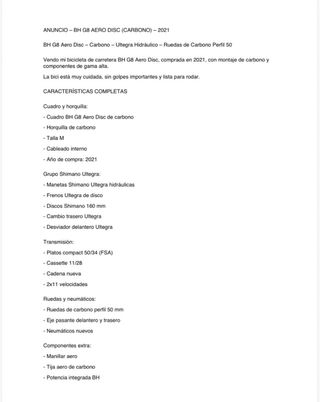 Bicicleta de carretera BH gris