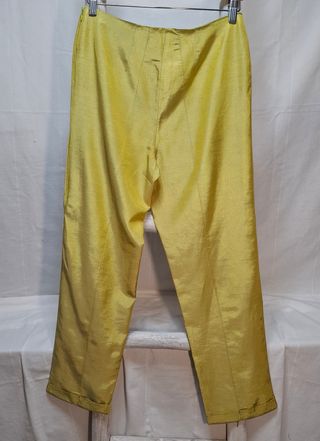 Pantalón satinado verde lima