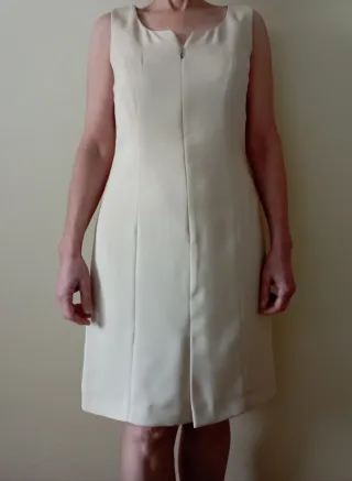 Conjunto Vestido y Chaqueta Larga Beige