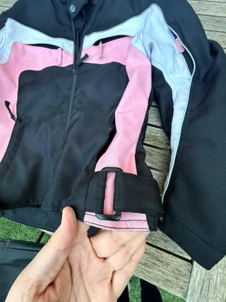 Cazadora Moto Mujer Negra y Rosa