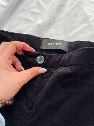 Pantalones de pana recto negro de Pinko