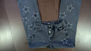 Pantalón Desigual estrellas negro talla 40