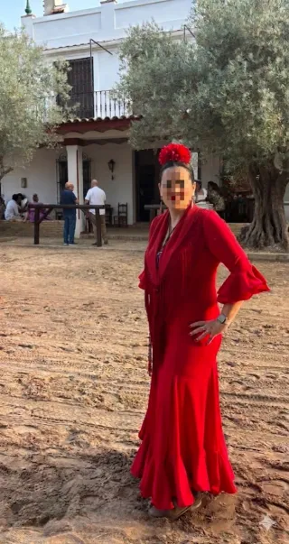 Traje de flamenca Gitana  Rojo