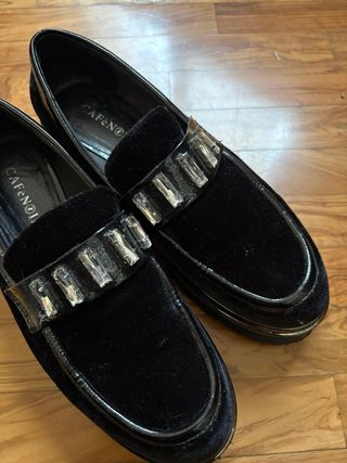 Mocassini CafeNoir neri con strass