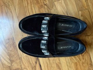 Mocassini CafeNoir neri con strass