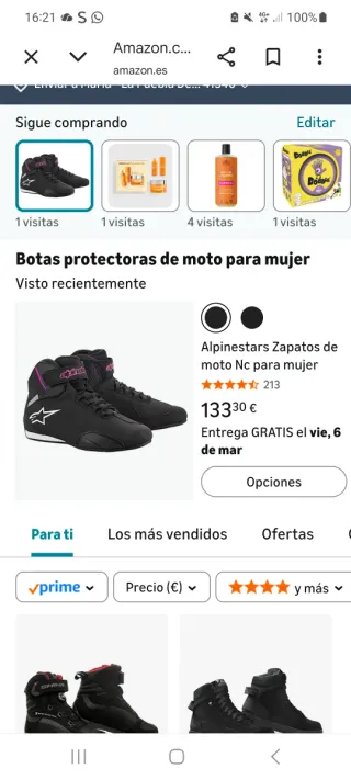 Botas de moto Alpinestars Nc mujer negras