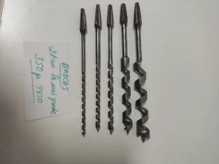 Taladro antiguo de manivela + 5 brocas
