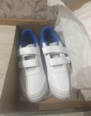 Scarpe Adidas Bambino Velcro Blu/Bianco Tg 38