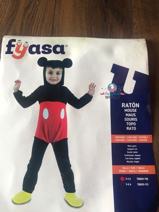 Disfraz Mickey Mouse Talla 3-4 Años