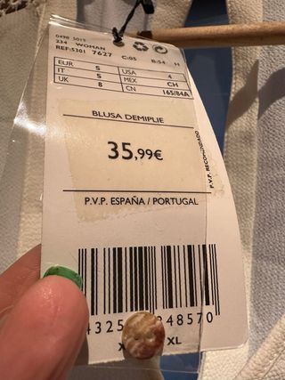 Camisa blanca Mango Talla S