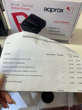 Datafono SumUp Solo Lite + Impresora Aqprox