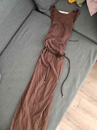 Vestido Zara Marrón Nuevo con Etiqueta