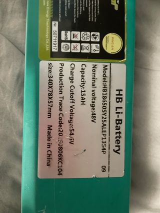 Batería Li-Battery 48V 15AH HB18650SY25ALEP13S4P