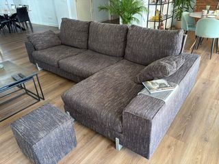 Sofá modular tela marrón y multicolor
