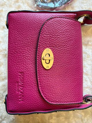 Borsa a mano Primadonna fucsia con borchie