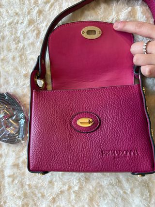 Borsa a mano Primadonna fucsia con borchie