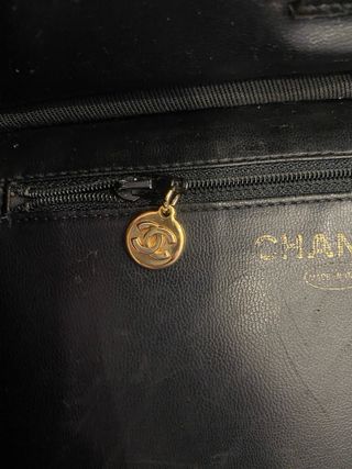 Borsa Chanel Vanity Case Pelle Vernice Nera