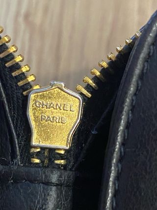 Borsa Chanel Vanity Case Pelle Vernice Nera