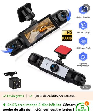 Cámara Coche HD 4 Cámaras 1080P