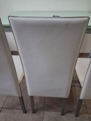 Mesa de comedor cristal y metal