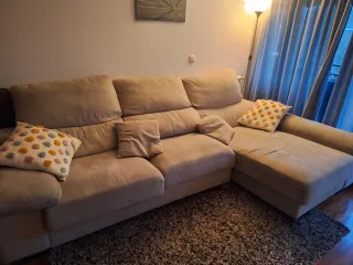 Sofá 3 plazas tela gris