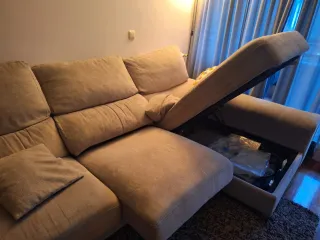 Sofá 3 plazas tela gris