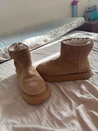 Botas de invierno beige con plataforma