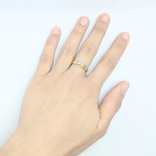 Solitario oro combinado 18k circonita, 2.37g, T-19