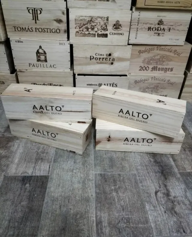 Pack 4 cajas de madera con tapa
