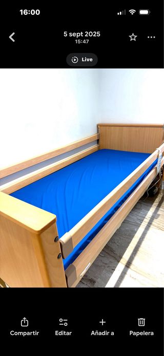 Letto anziani articolato in legno e tessuto