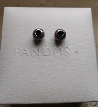 Conta Pandora Roxa Facetada Prata