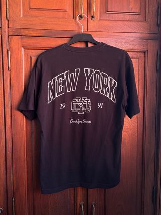 Camiseta Pull&Bear New York Negra