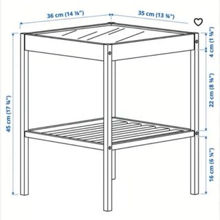 Mesa de noche madera y cristal