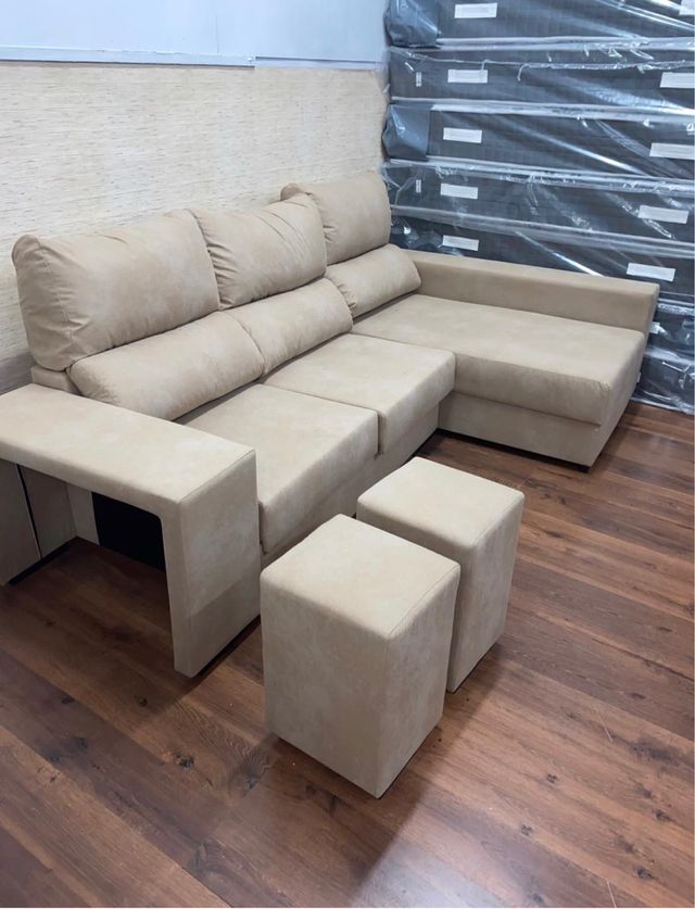 Sofá modular beige y gris