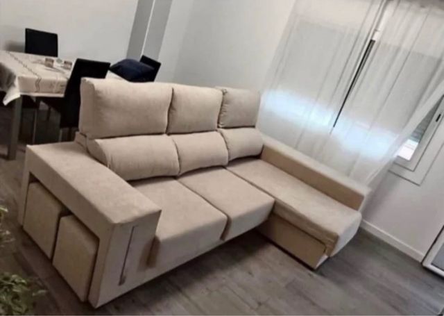Sofá modular beige y gris