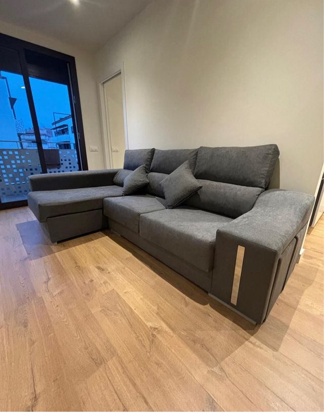 Sofá modular beige y gris