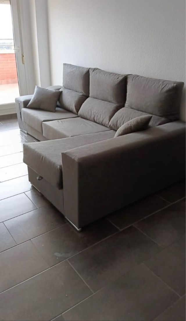 Sofá modular beige y gris