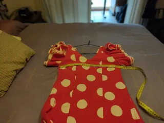 Traje Flamenca Mujer Lunar Rojo Blanco