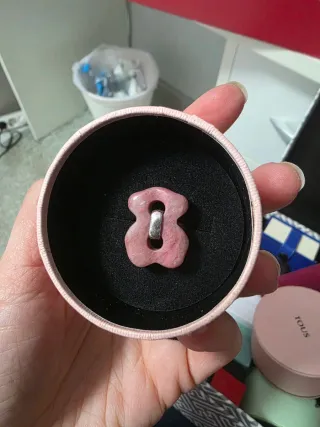 Anillo Oso Tous Rosa y Plata.