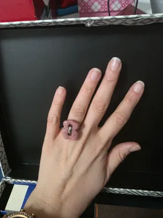 Anillo Oso Tous Rosa y Plata.