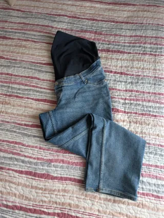 Pantalón vaquero premamá azul