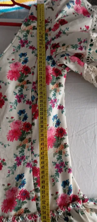 Precioso Traje de flamenca estampado floral A mano