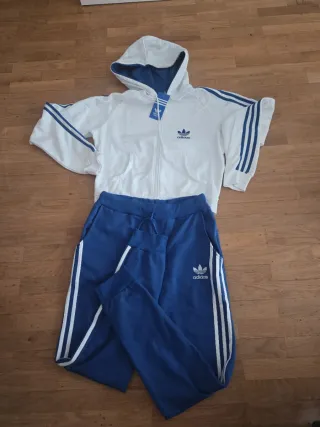 Conjunto Adidas Chándal Blanco y Azul