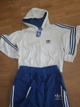 Conjunto Adidas Chándal Blanco y Azul