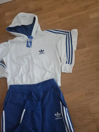 Conjunto Adidas Chándal Blanco y Azul