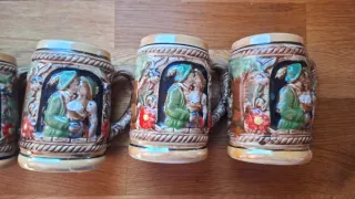 Jarras Alemanas Oktoberfest Escena Pueblo