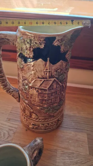 Jarras Alemanas Oktoberfest Escena Pueblo